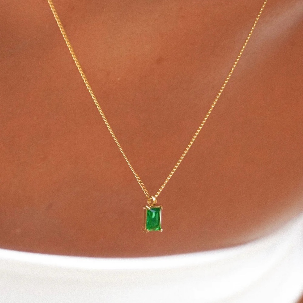 Atolea Gold Emerald Necklace